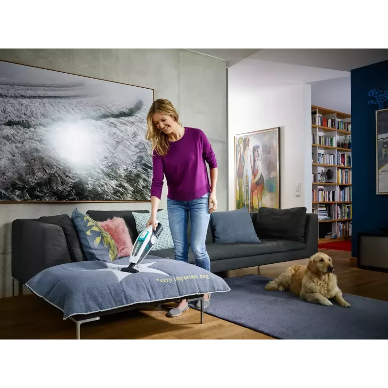 2 viename belaidis dulkių siurblys Leifheit PowerVac 2in1 — belaidis 20 V, 40 min veikimo laikas, cikloninis, nuimamas rankinis siurblys, plaunamas filtras