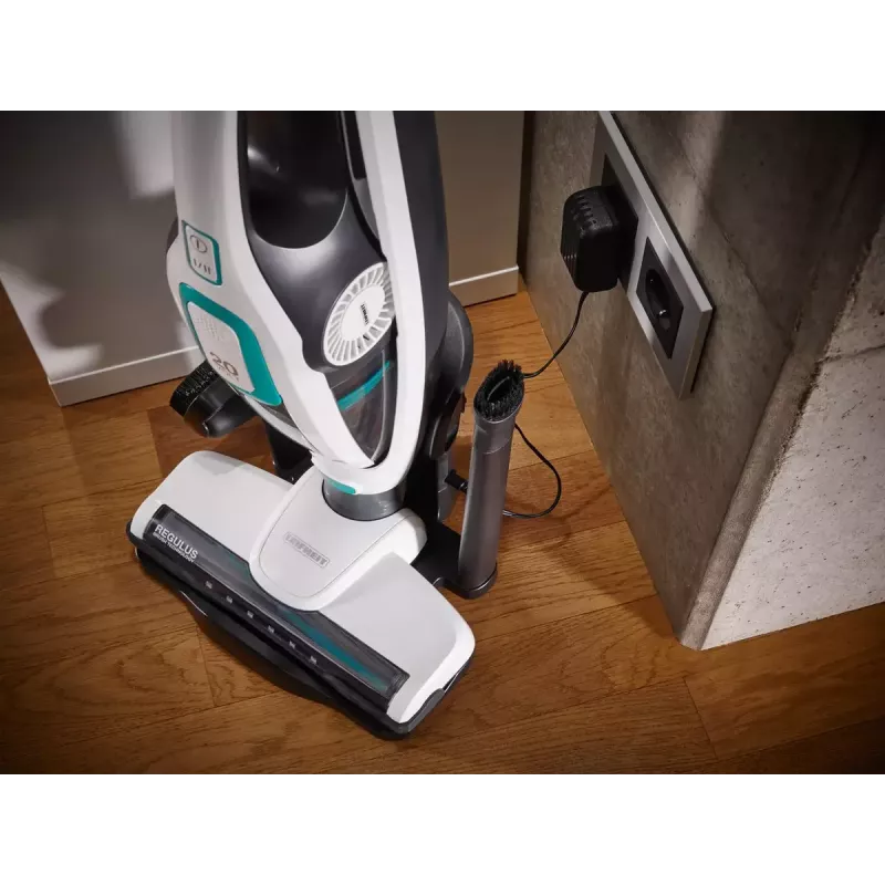 2 viename belaidis dulkių siurblys Leifheit PowerVac 2in1 — belaidis 20 V, 40 min veikimo laikas, cikloninis, nuimamas rankinis siurblys, plaunamas filtras