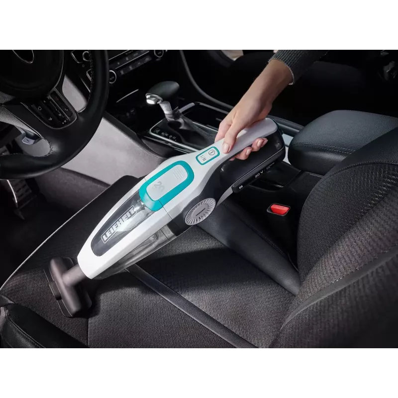 2 viename belaidis dulkių siurblys Leifheit PowerVac 2in1 — belaidis 20 V, 40 min veikimo laikas, cikloninis, nuimamas rankinis siurblys, plaunamas filtras