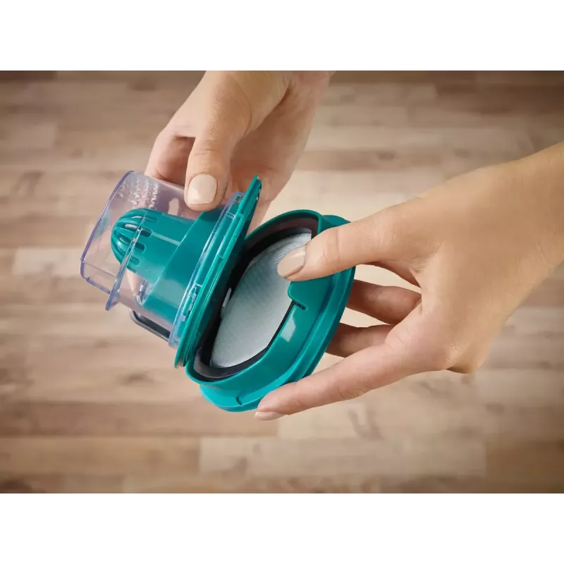 2 viename belaidis dulkių siurblys Leifheit PowerVac 2in1 — belaidis 20 V, 40 min veikimo laikas, cikloninis, nuimamas rankinis siurblys, plaunamas filtras