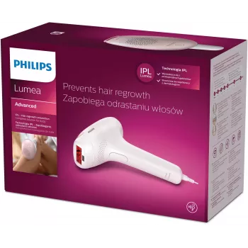 IPL plaukų šalinimo prietaisas Philips SC1994/00 Lumea Advanced — maitinamas iš tinklo, kūno antgalis, 4 cm² lempa, balta/rožinė