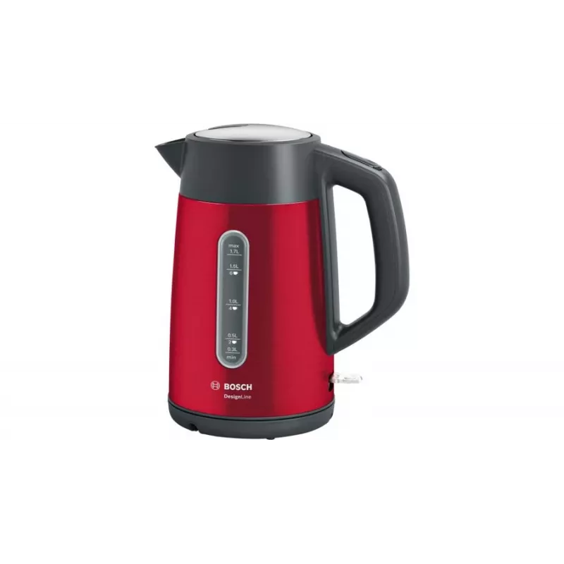 Elektrinis virdulys Bosch TWK4P434 — 1,7 l, 2400 W, juoda/raudona