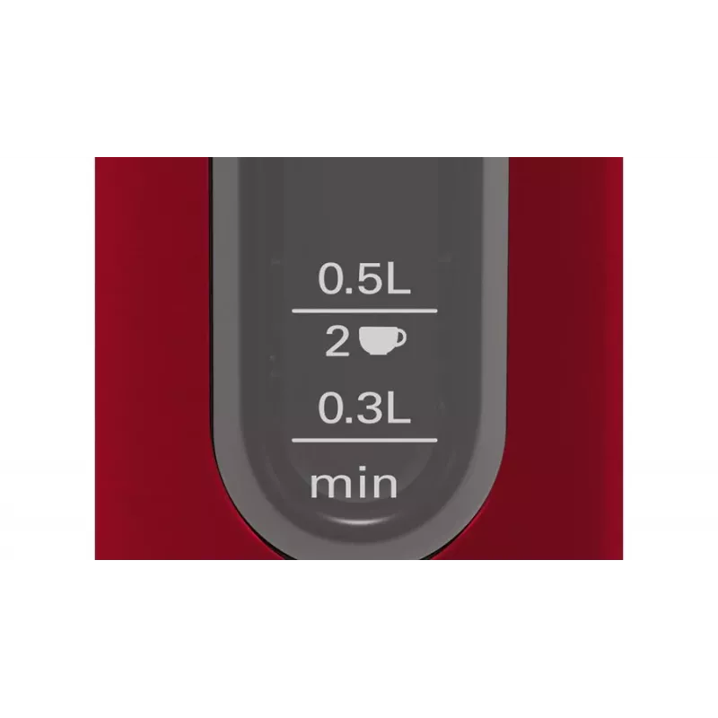 Elektrinis virdulys Bosch TWK4P434 — 1,7 l, 2400 W, juoda/raudona