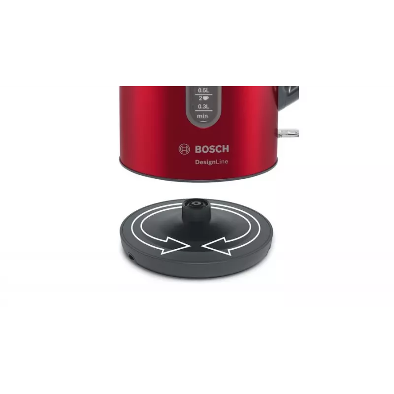 Elektrinis virdulys Bosch TWK4P434 — 1,7 l, 2400 W, juoda/raudona
