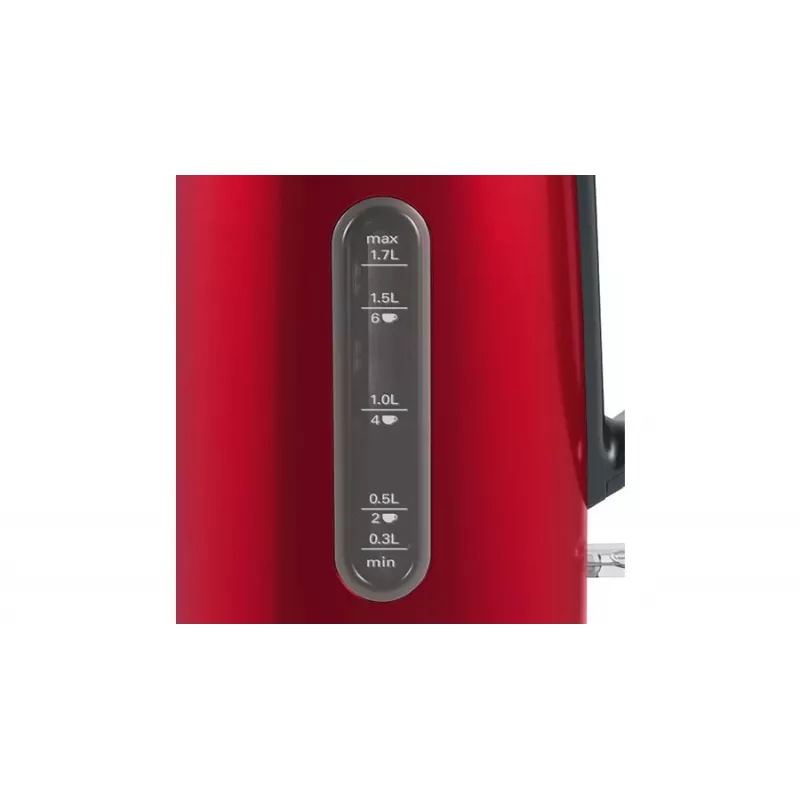 Elektrinis virdulys Bosch TWK4P434 — 1,7 l, 2400 W, juoda/raudona
