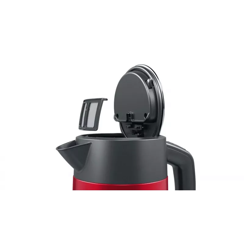 Elektrinis virdulys Bosch TWK4P434 — 1,7 l, 2400 W, juoda/raudona
