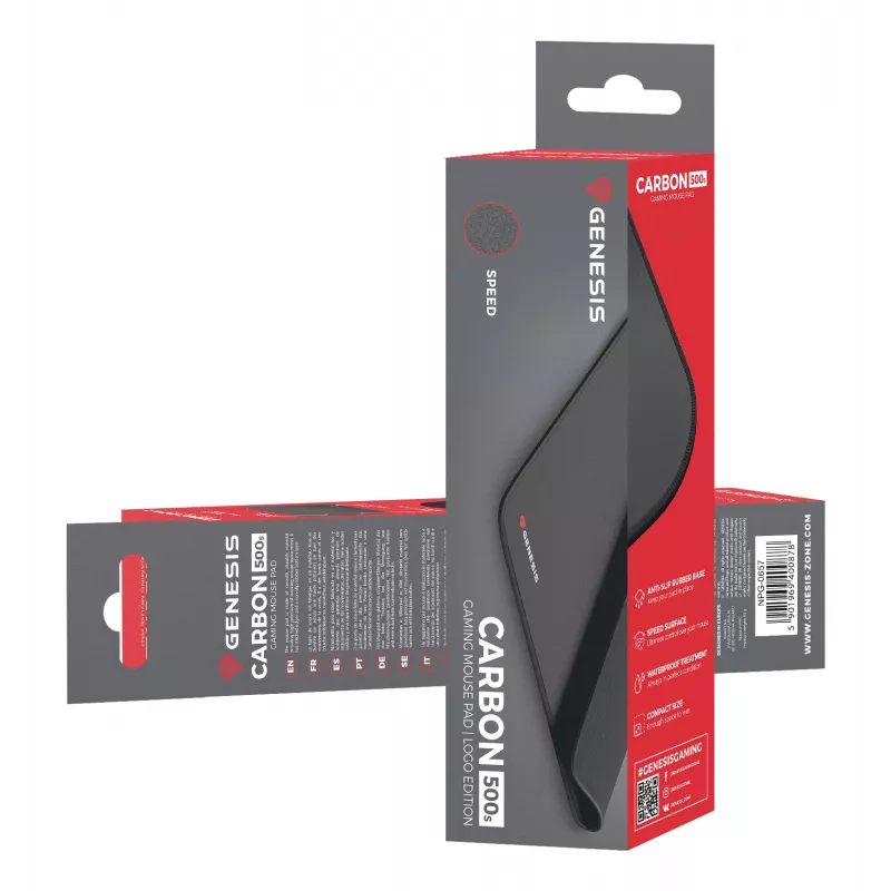 Genesis Control 500 S Logo žaidimų pelės kilimėlis, juodas