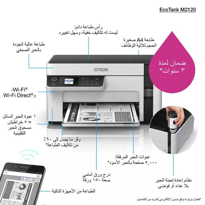 Epson EcoTank ET-M2120 rašalinis A4 1440 x 720 DPI 32 ppm Wi-Fi