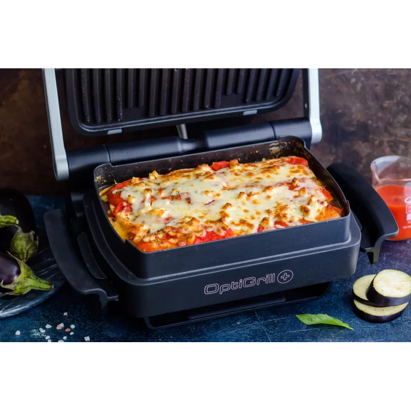 Kontaktinė kepsninė Tefal GC724D stalo keptuvė, metalinė / juoda, 440×340×172 mm, 7 kg