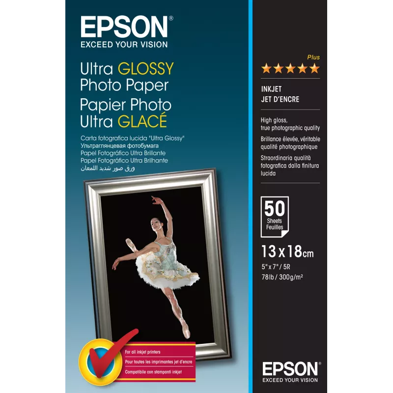 Epson Ultra Glossy Photo Paper - 13x18cm - 50 Sheets