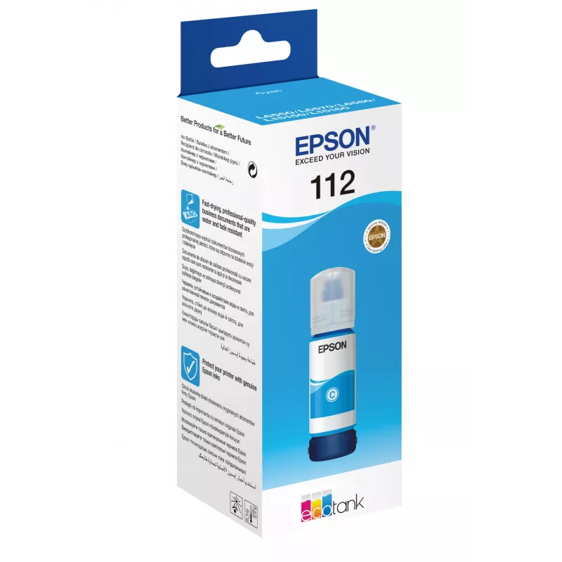 Epson 112 EcoTank Pigmentinis rašalo buteliukas, žydra spalva