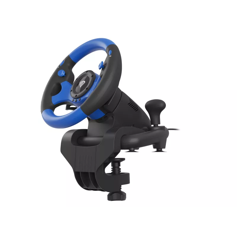 GENESIS Seaborg 350 Juoda, Blue USB vairas + pedalai Nintendo Switch, PC, PlayStation 4, Playstation 3, Xbox 360, Xbox One, Xbox Series S, Xbox Series X
