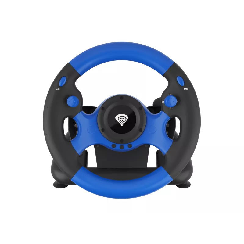 GENESIS Seaborg 350 Juoda, Blue USB vairas + pedalai Nintendo Switch, PC, PlayStation 4, Playstation 3, Xbox 360, Xbox One, Xbox Series S, Xbox Series X