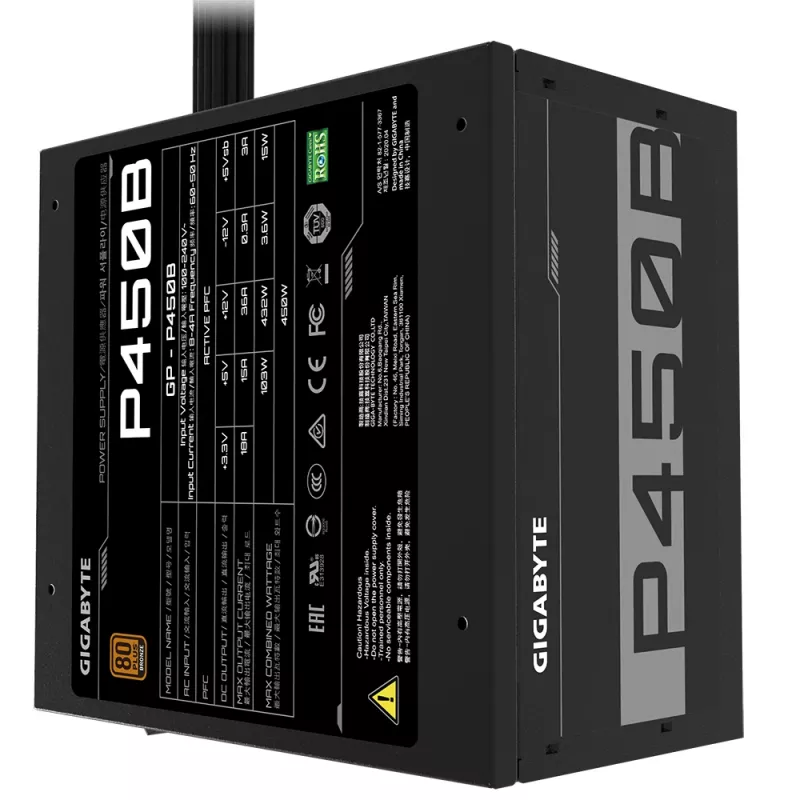 GIGABYTE P450B maitinimo blokas 450 W 20+4 pin ATX ATX juodas