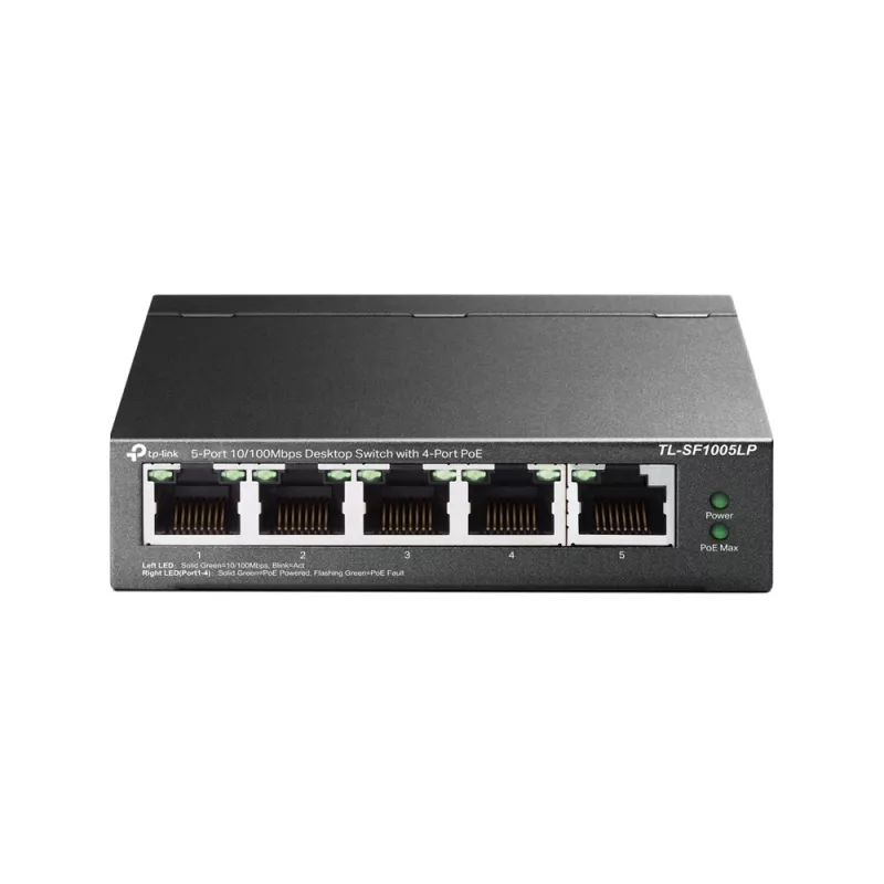 Nevaldomas jungiklis TP-Link TL-SF1005LP 5 prievadų 10/100Mbps su 4 prievadų PoE