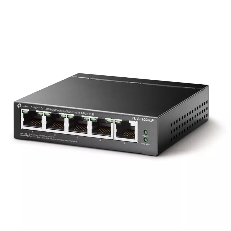 Nevaldomas jungiklis TP-Link TL-SF1005LP 5 prievadų 10/100Mbps su 4 prievadų PoE