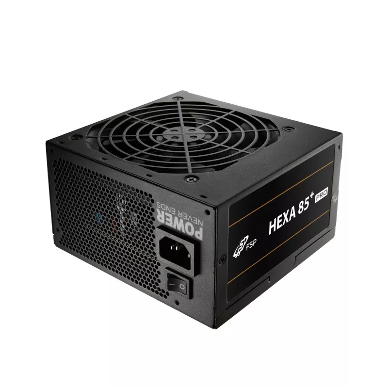 FSP HEXA 85+ PRO 550W Maitinimo blokas ATX ATX2.5 Juodas, 550 W, 100 - 240 V, 50 - 60 Hz, 7.5 - 3 A, Aktyvus, 100 W