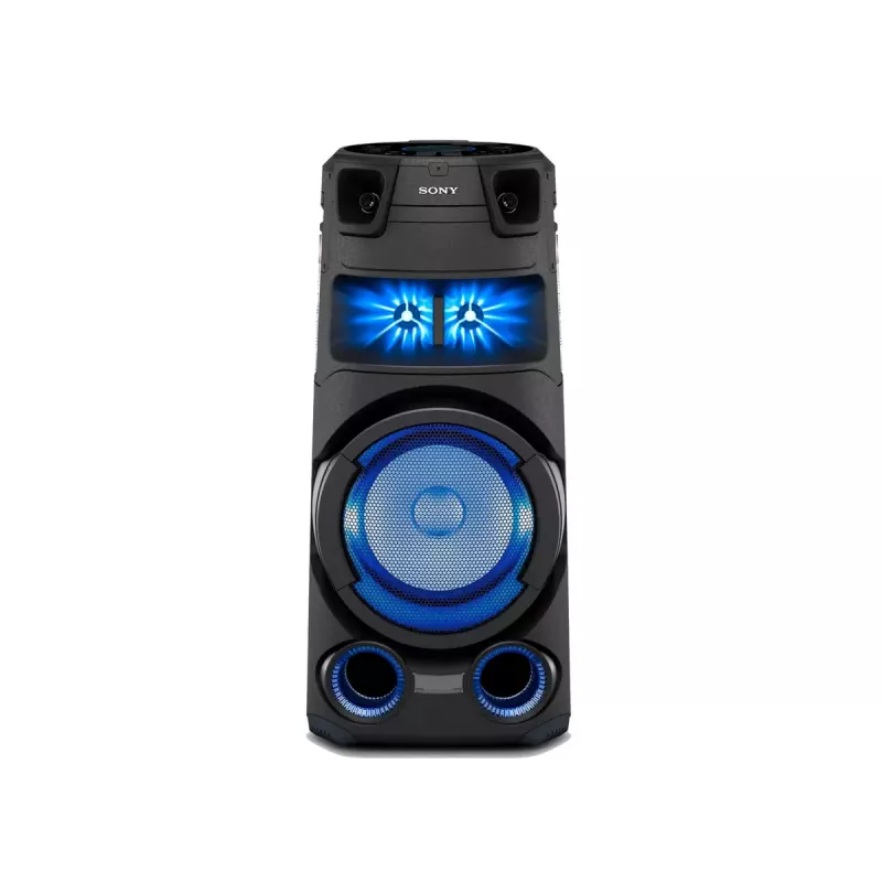 Sony MHC-V73D galingas Bluetooth® vakarėlių garsiakalbis su visakrypčiu vakarėlio garsu ir šviesa