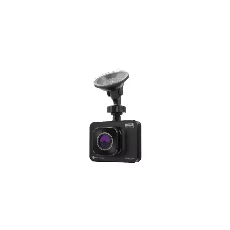 Automobilinis vaizdo registratorius Navitel AR250 NV — 1 kamera 1920x1080, 140° matymo kampas, įmontuotas ekranas, MicroSD, baterija ir maitinimas iš cigarečių degiklio