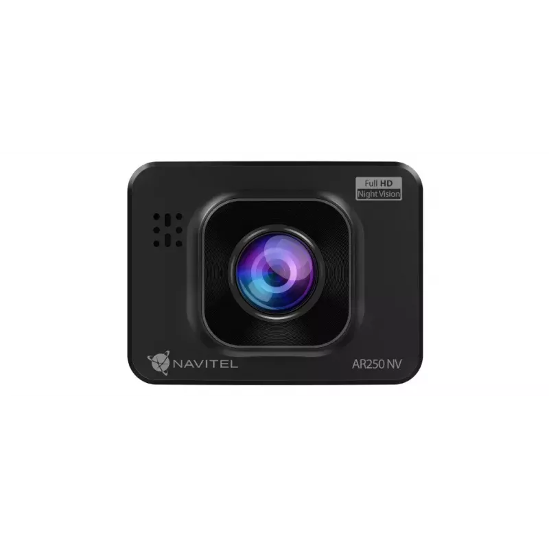 Automobilinis vaizdo registratorius Navitel AR250 NV — 1 kamera 1920x1080, 140° matymo kampas, įmontuotas ekranas, MicroSD, baterija ir maitinimas iš cigarečių degiklio