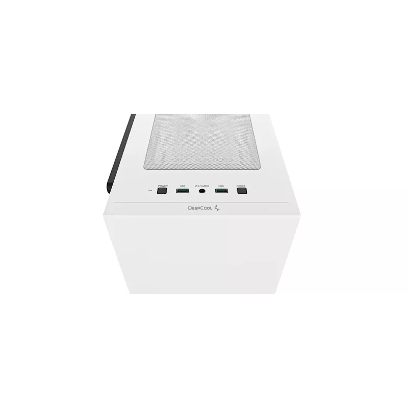 PC korpusas DeepCool MACUBE 110 WH Midi bokštas — baltas, grūdintas stiklas, microATX, iki 320 mm GPU, 165 mm CPU aušintuvas, 2x3,5 colio + 2x2,5 colio vietos