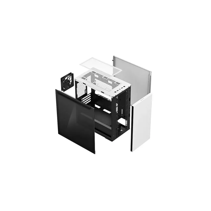 PC korpusas DeepCool MACUBE 110 WH Midi bokštas — baltas, grūdintas stiklas, microATX, iki 320 mm GPU, 165 mm CPU aušintuvas, 2x3,5 colio + 2x2,5 colio vietos