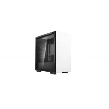 PC korpusas DeepCool MACUBE 110 WH Midi bokštas — baltas, grūdintas stiklas, microATX, iki 320 mm GPU, 165 mm CPU aušintuvas, 2x3,5 colio + 2x2,5 colio vietos