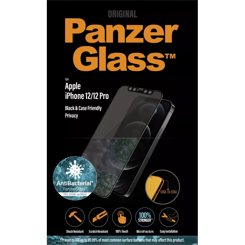 PanzerGlass® privatumą užtikrinanti ekrano apsauginė plėvelė iPhone 12 | 12 Pro | nuo krašto iki krašto