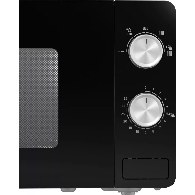 Mikrobangų krosnelė Gorenje MO20E1B — 20 L, 800 W, 5 galios lygiai, 270 mm sukamoji lėkštė, juoda