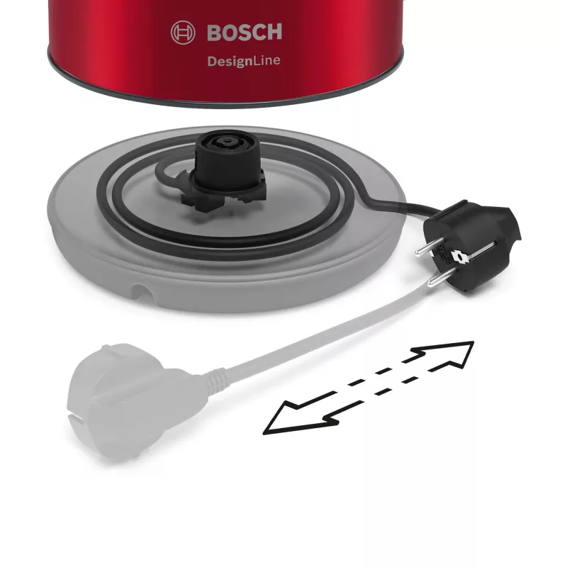 Bosch TWK3P424 elektrinis virdulys 1,7 L 2400 W Pilka, Raudona