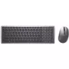 Belaidė klaviatūra ir pelė Dell KM7120W Bluetooth Titan pilka kompaktiška klaviatūra ergonominė pelė
