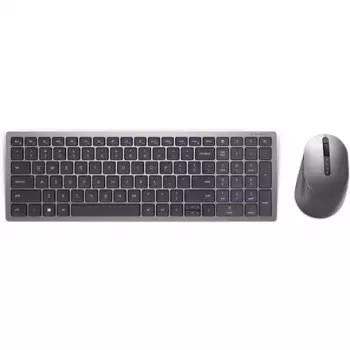 Belaidė klaviatūra ir pelė Dell KM7120W Bluetooth Titan pilka kompaktiška klaviatūra ergonominė pelė