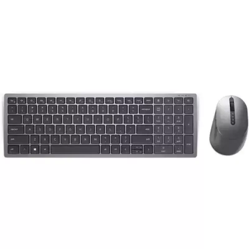 Belaidė klaviatūra ir pelė Dell KM7120W Bluetooth Titan pilka kompaktiška klaviatūra ergonominė pelė