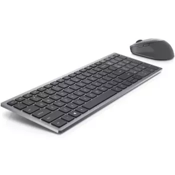 Belaidė klaviatūra ir pelė Dell KM7120W Bluetooth Titan pilka kompaktiška klaviatūra ergonominė pelė