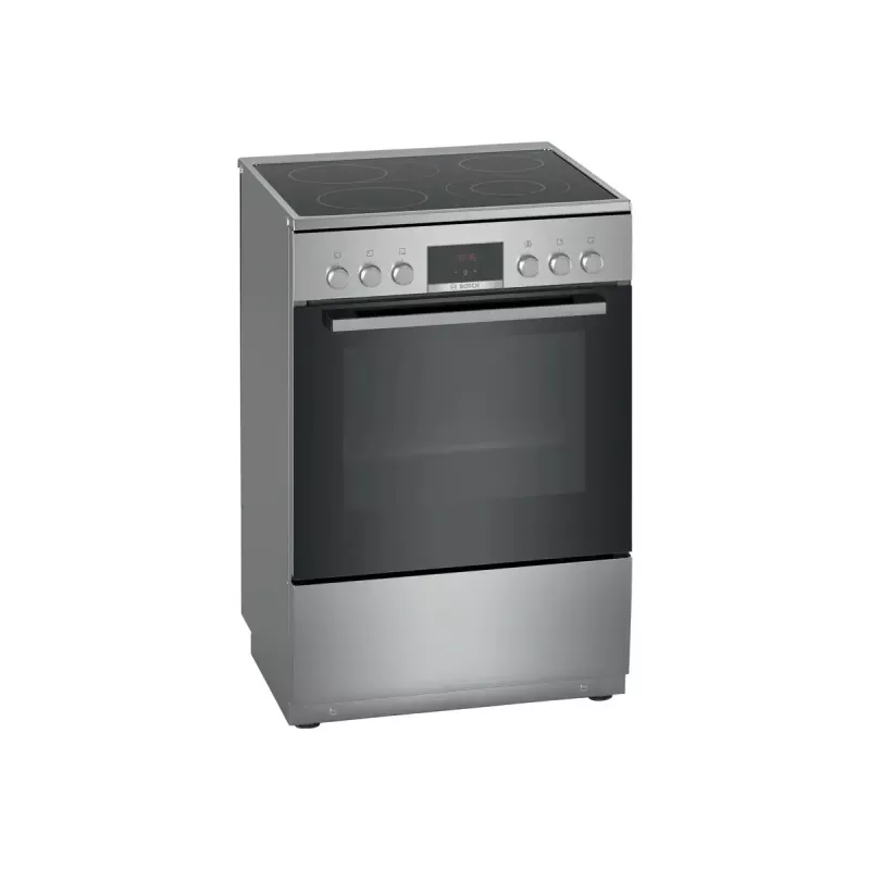 Laisvai pastatoma viryklė Bosch Serie 4 HKR39A250U, keraminė kaitlentė 4 zonos, orkaitė 66 L, nerūdijantis plienas, 600 mm