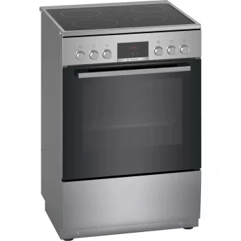 Laisvai pastatoma viryklė Bosch Serie 4 HKR39A250U, keraminė kaitlentė 4 zonos, orkaitė 66 L, nerūdijantis plienas, 600 mm