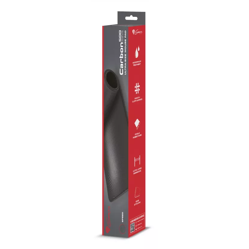 GENESIS Carbon 500 Ultra Wave žaidimų pelės kilimėlis Juoda, Pilka