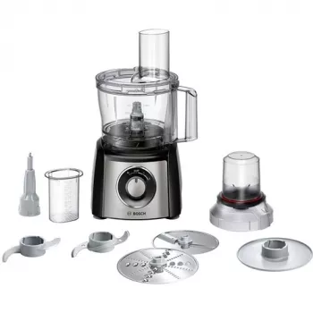 Virtuvinis kombainas Bosch MCM3401M su 800W varikliu ir 2,3 l dubeniu, juoda/nerūdijantis plienas