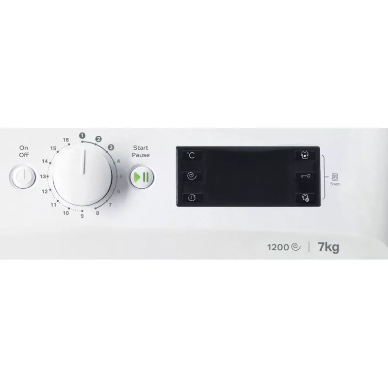 Indesit MTWE 71252 WK EE skalbimo mašina, įkraunama iš priekio, 7 kg, 1151 aps./min., balta