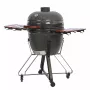 Kamado grilis TUNABONE TunaBone Classic 23 colių (L dydis) keraminio stiliaus anglies grilis, 23 colių kepimo skersmuo, tamsiai pilkas