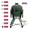 Keramikinis Kamado grilis TARGUS TBG24GREEN-02 — 24 colių žalias anglių kepimo įrenginys