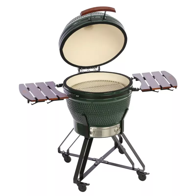 Keramikinis Kamado grilis TARGUS TBG24GREEN-02 — 24 colių žalias anglių kepimo įrenginys