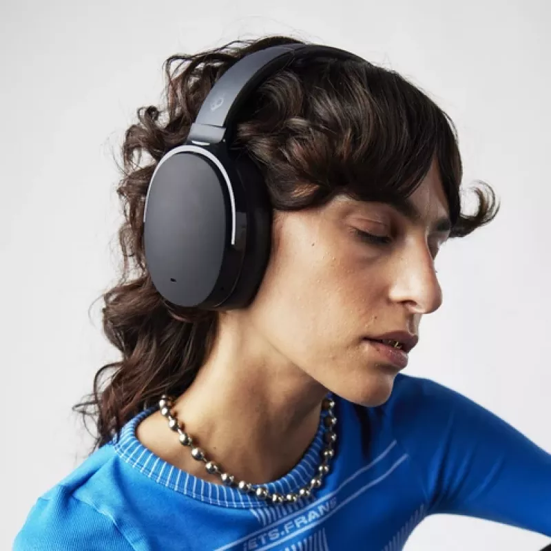 Ausinės Skullcandy Hesh ANC — viršutinės laidinės ir belaidės, Bluetooth 5.0, ANC, USB-C, 22 h veikimo, 3,5 mm, juodos