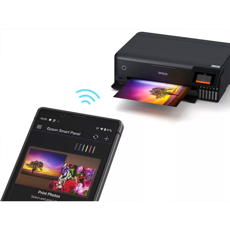 Daugiafunkcinis rašalinis spausdintuvas Epson EcoTank L8180 — A3+, spalvotas, 5760x1440 DPI, 32 ppm, dvipusis, Wi‑Fi, Ethernet