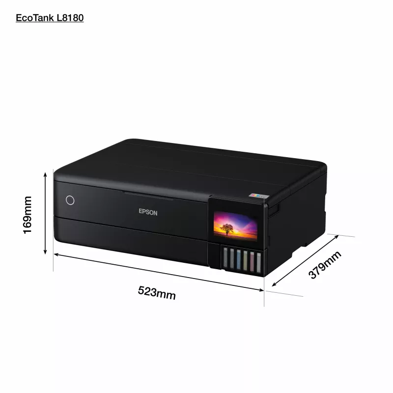 Daugiafunkcinis rašalinis spausdintuvas Epson EcoTank L8180 — A3+, spalvotas, 5760x1440 DPI, 32 ppm, dvipusis, Wi‑Fi, Ethernet