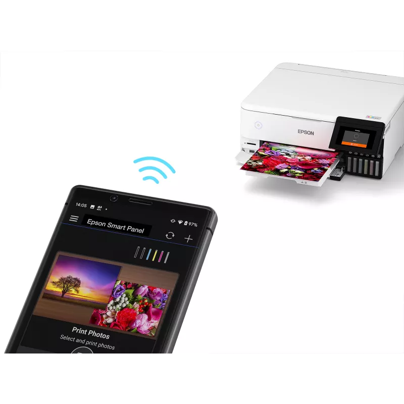 Daugiafunkcinis rašalinis spausdintuvas Epson EcoTank L8160 — spalvotas spausdinimas, 5760x1440 DPI, 32 ppm, A4, „Wi‑Fi“, dvipusis spausdinimas