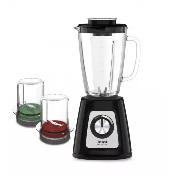 Stalinis trintuvas Tefal BlendForce II BL4388 — 800 W, 1,25 l stiklinis indas, ledo smulkinimas, juoda / šlifuotas plienas