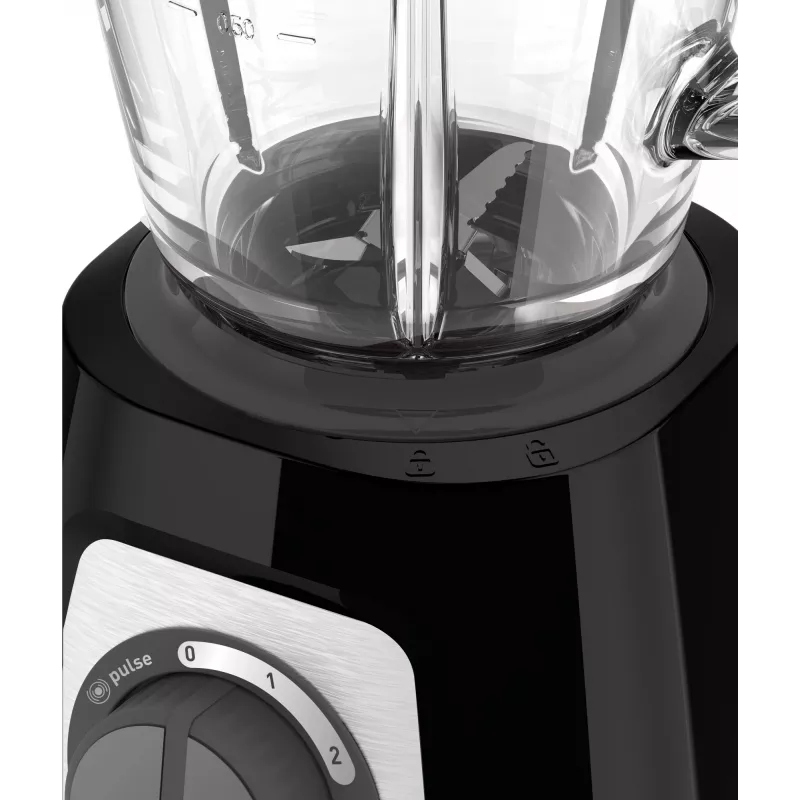 Stalinis trintuvas Tefal BlendForce II BL4388 — 800 W, 1,25 l stiklinis indas, ledo smulkinimas, juoda / šlifuotas plienas