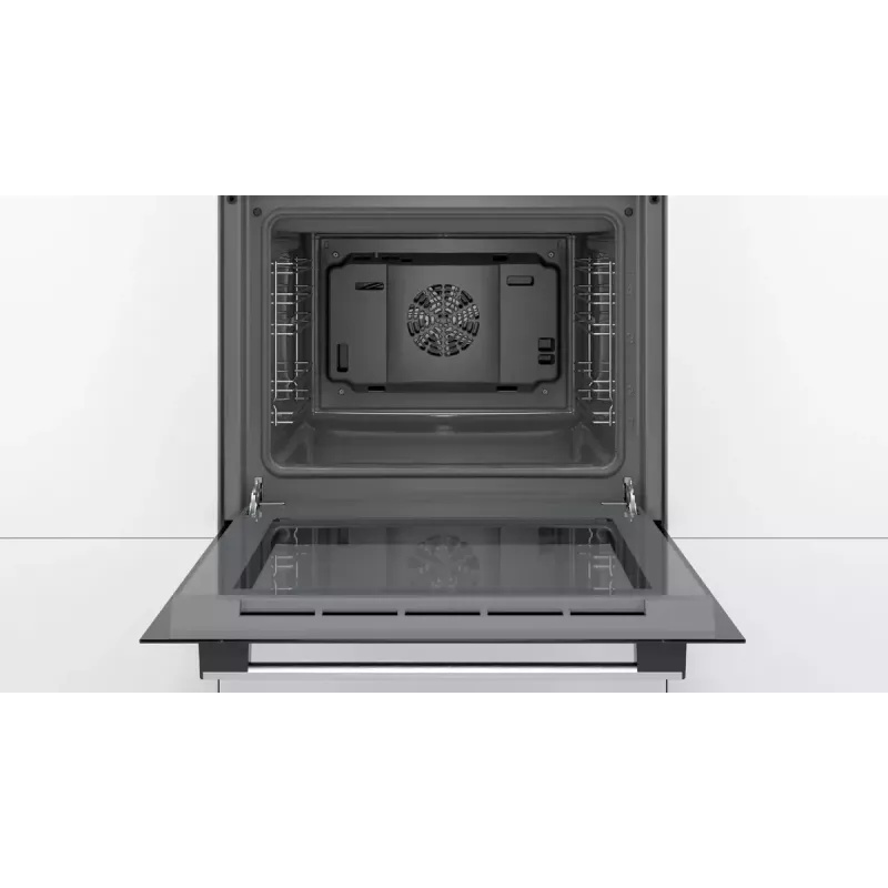 Įmontuojama orkaitė Bosch Serie 2 HBF010BR1S elektrinė, 66 L, nerūdijantis plienas, sukamieji valdikliai