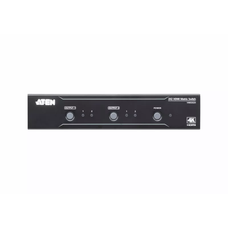 ATEN 2x2 4K HDMI matricos jungiklis, iki 15m, AV matricos perjungiklis, 10,2 Gbit/s, 340 MHz, 4096 x 2160 pikselių, 4096 x 2160, 3840 x 2160, juoda